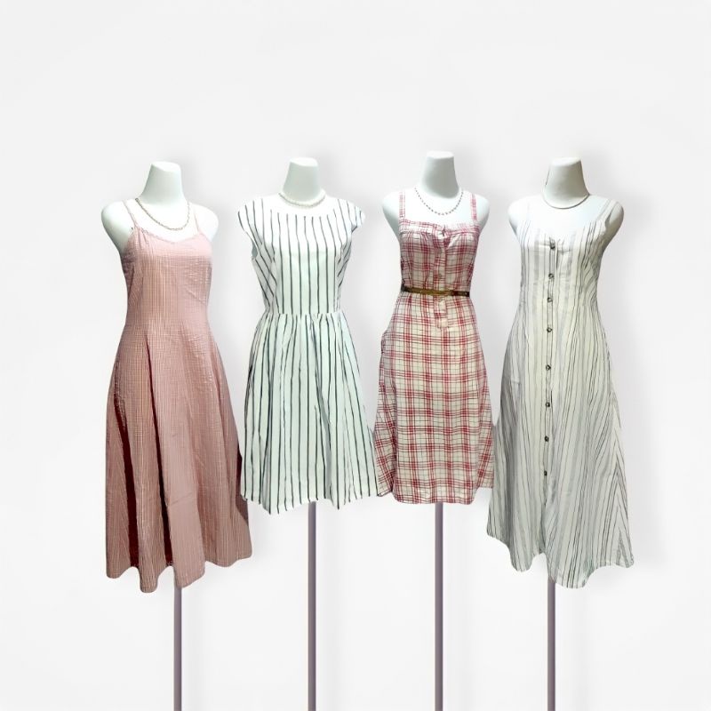 PICNIC DRESS, BEACH DRESS, WHITE DRESS, PINK DRESS, ELEGANT DRESS, JAPANESE STYLE, KOREAN STYLE, RET