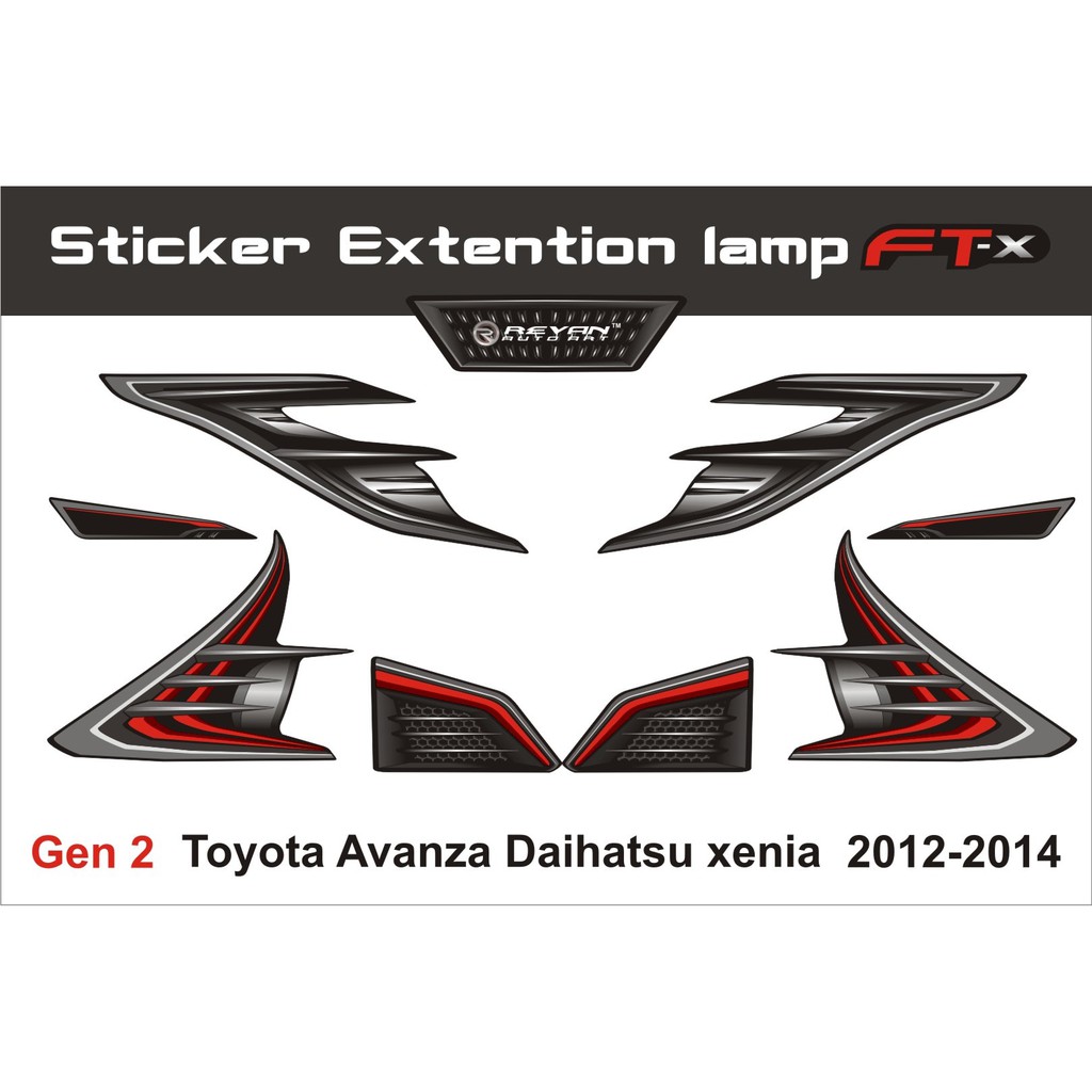 Sticker Mobil Avanza Xenia 2012 2014 Ft X Lamp Extension Stiker