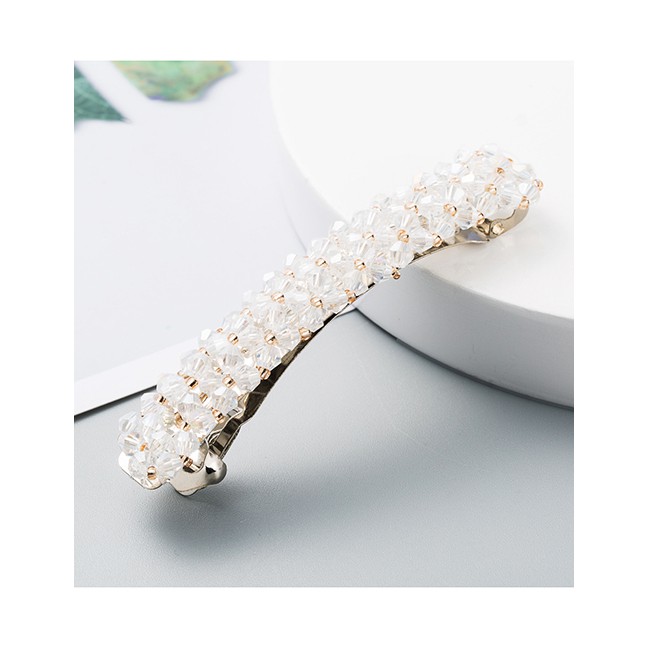 LRC Jepit Rambut Fashion Hand Beaded Crystal Spring Clip K10146