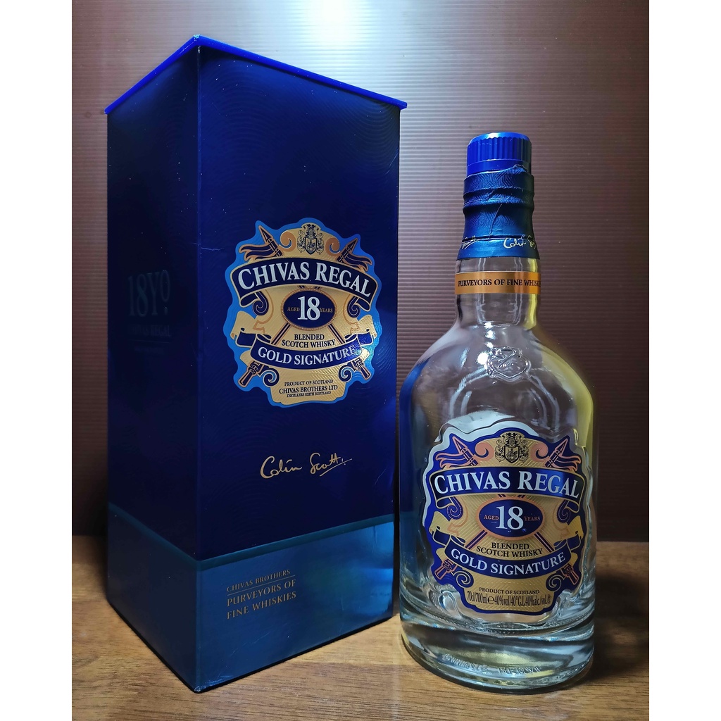 Botol bekas Chivas Regal 18 Blue 700 ML + Box