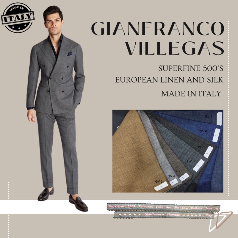 [GV] BAHAN KAIN JAS GIANFRANCO VILLEGAS 500'S / BAHAN KAIN JAS HITAM HALUS / SEMIWOOL JAS FORMAL/ BA