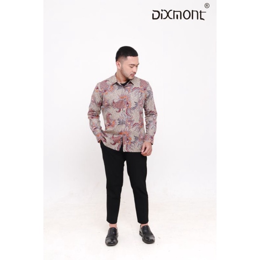 Dixmont Kemeja Pria Batik Panjang Hem BL00521