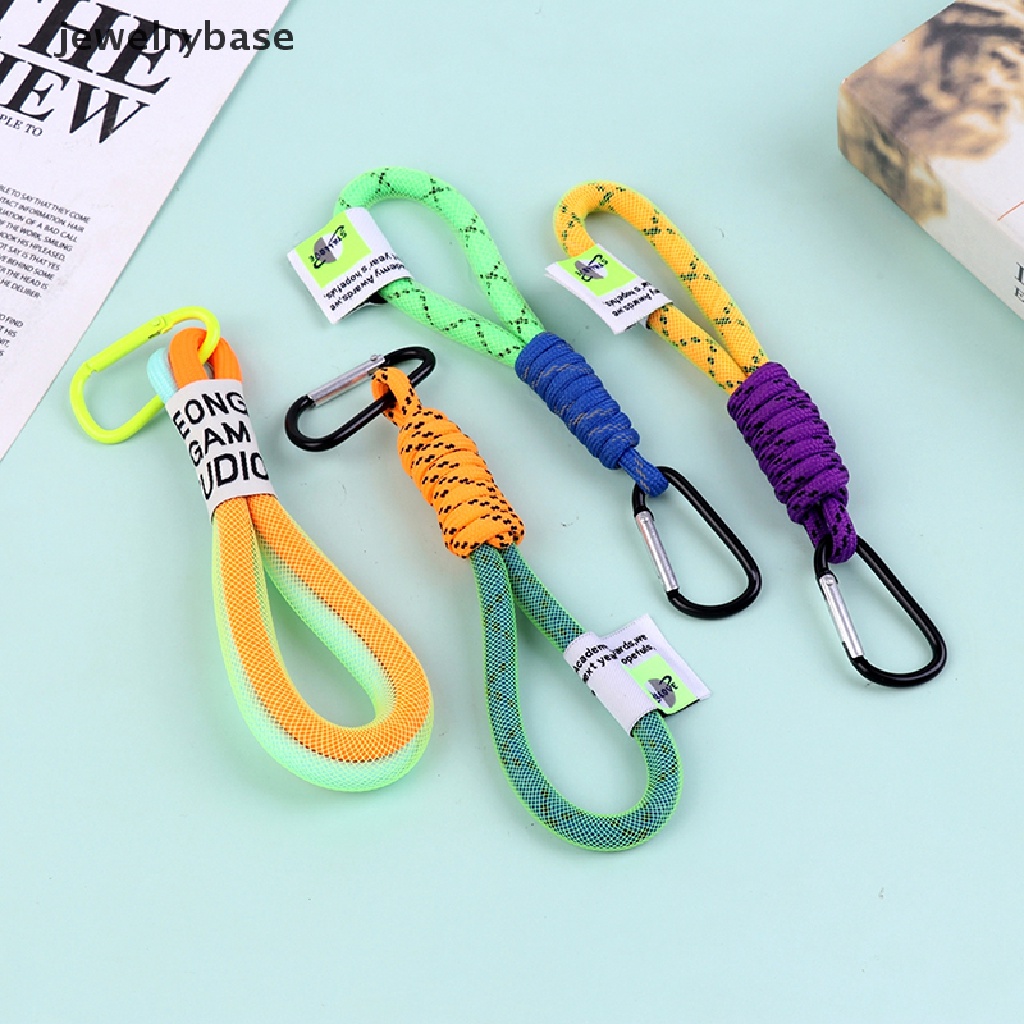 (jewelrybase) Tali Lanyard Motif Kepang Warna Fluorescent Untuk Gantungan Kunci / Handphone