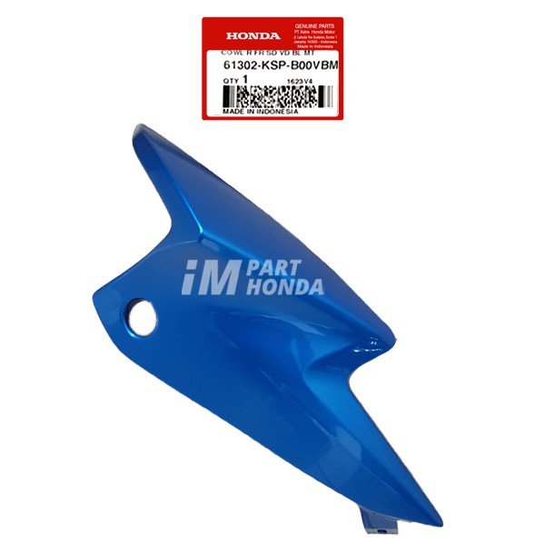 61302-KSP-B00VBM Cowl Cover Kupingan Lampu Depan Kanan Megapro Monoshock Biru