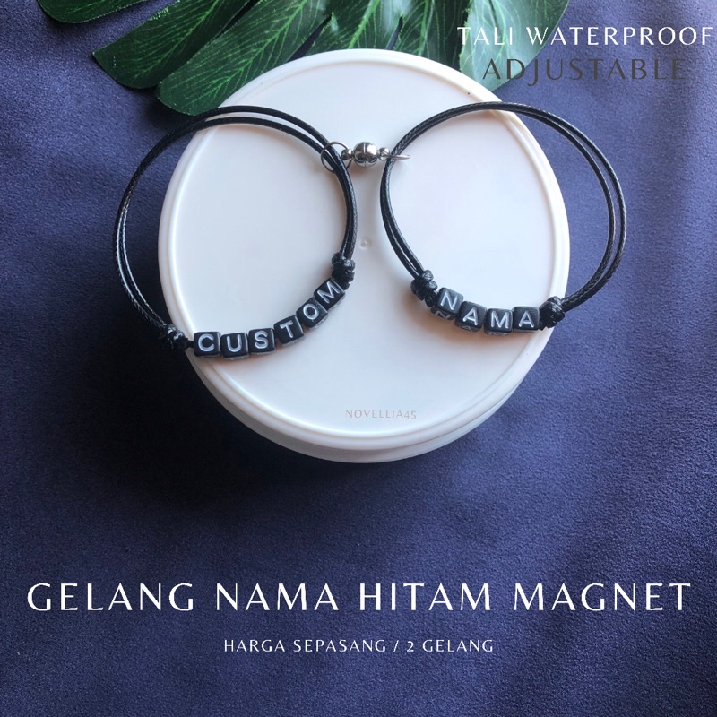 Gelang Nama Dadu Hitam (2-6huruf )