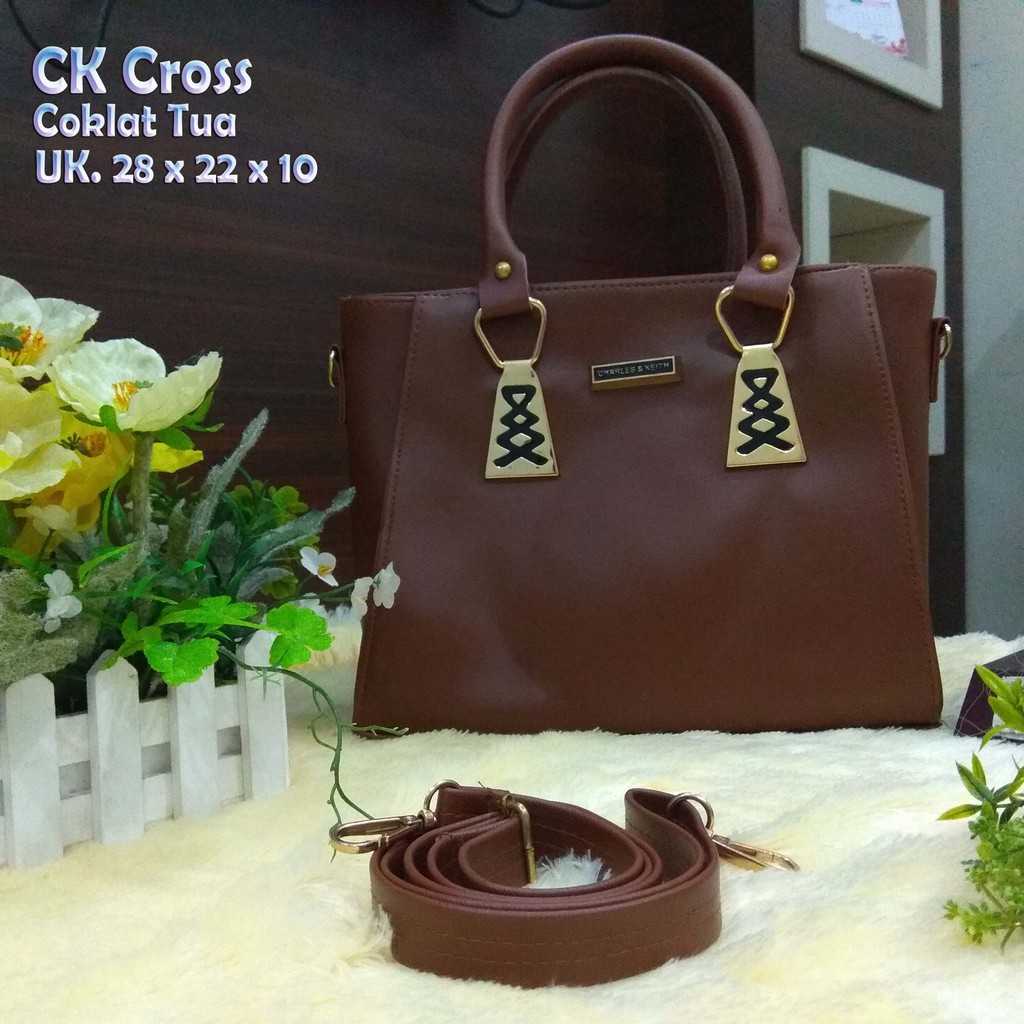 OTS 534 - CK CROSS TAS WANITA DOBEL HANDBAG + SELEMPANG