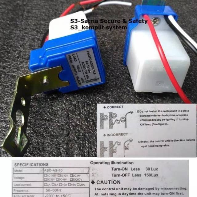 Photocell saklar sensor cahaya photo cell ac 220v dc 12v dc 24v