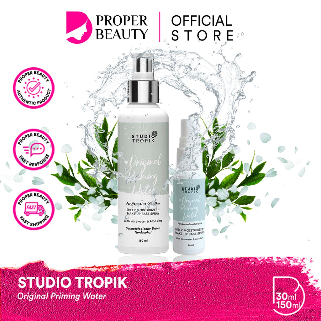 STUDIO TROPIK Original Priming Water Indonesia / Flawless Balance Primer DreamSetter Glowy Pollution Protection Base Make Up Setting Spray / Herbitus Probiome Skin Tonic Rescue RX Antibacterial Face Mist Fresh Rich Skin Barrier Cream BB Full Size Paket In