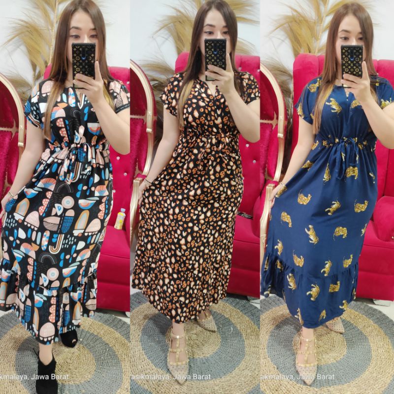 Daster Long ruffle motif || Long ruffle serut