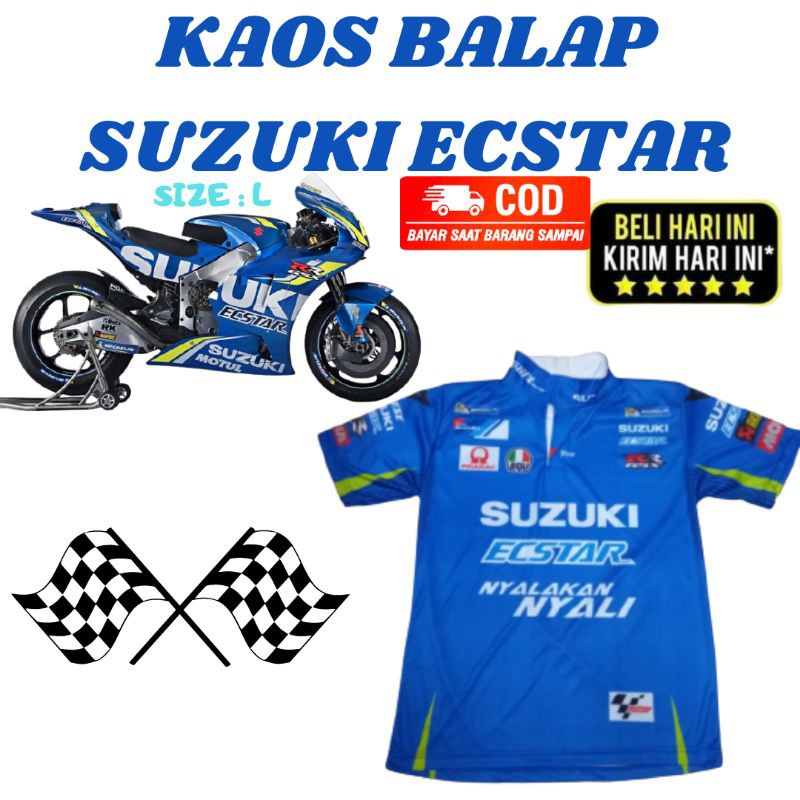 BAJU BALAP DENGAN PENDEK SUZUKI - KAOS BALAP SUZUKI ECSTAR - JERSEY BALAP