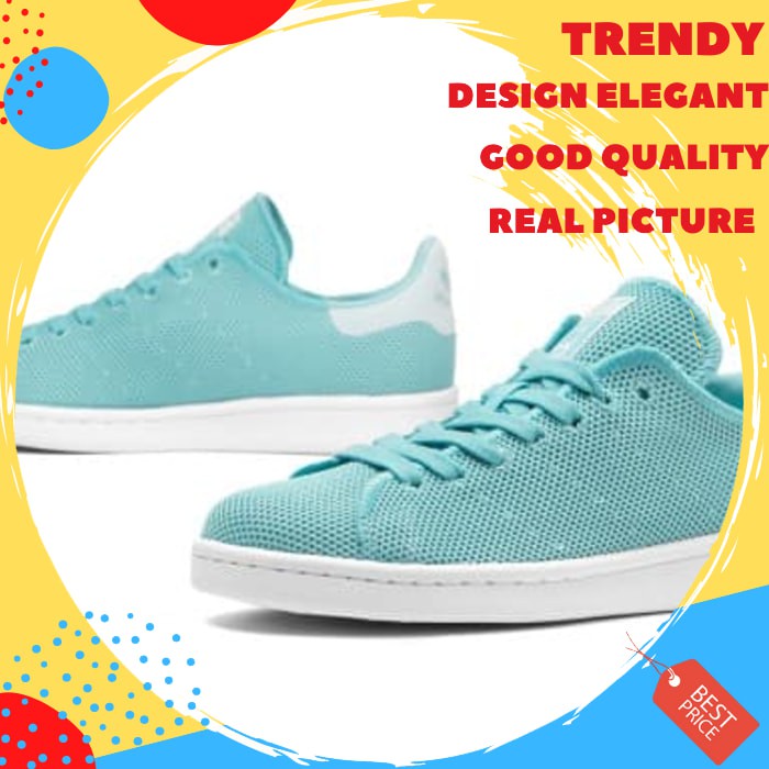 Adidas Stan Smith Biru Soft. Sepatu Sneaker Kets Wanita. SS684