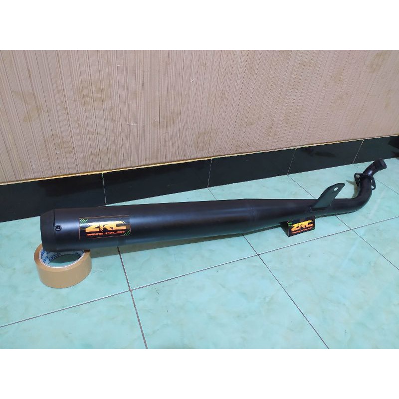 KNALPOT YAMAHA ALFA MODEL BAMBU SUARA GARING GEMERINCING-Hitam