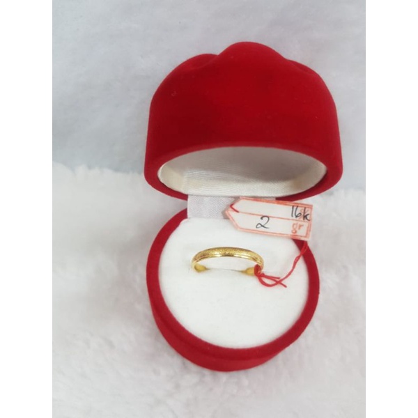 CC708M415M cincin kawin model pasiran emas kuning asli gold berat 2 no 19 d 1.8 kadar 70% 16k
