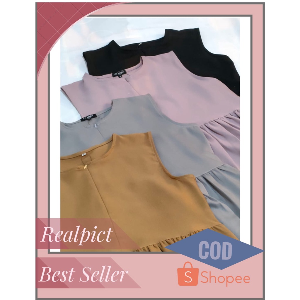 INNER DRESS [SLEEVELESS] Bisa Buat Bumil | Busui Friendly SINGLET DALEMAN GAMIS MUSLIM size SMLXL | 