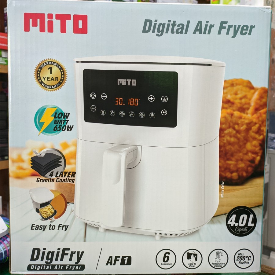 MITO Digital Air Fryer 4 Ltr Low Watt - DigiFry AF 1 - Putih