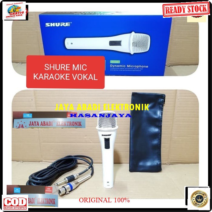 G87 SHURE legendary Mic kabel Microphone cable mik karaoke vocal vokal audio sound system pengeras suara pro profesional mikrophone dynamic legendaris white putih musik G87  BISA SEGALA JENIS AUDIO SYSTEM  TERBUAT DARI BESI METAL  Langsung nyala tanpa bat