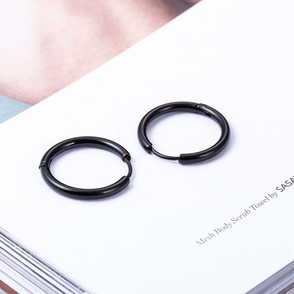 Anting Hoop Agustina Perhiasan Aksesoris Kecil Mini Unisex 1pasang Bahan Titanium Steel