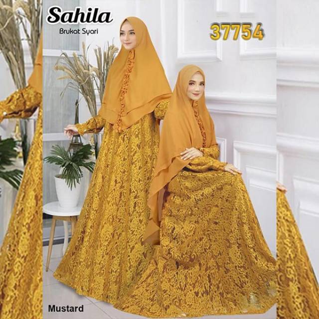 Sahila gamis brukat syar'i