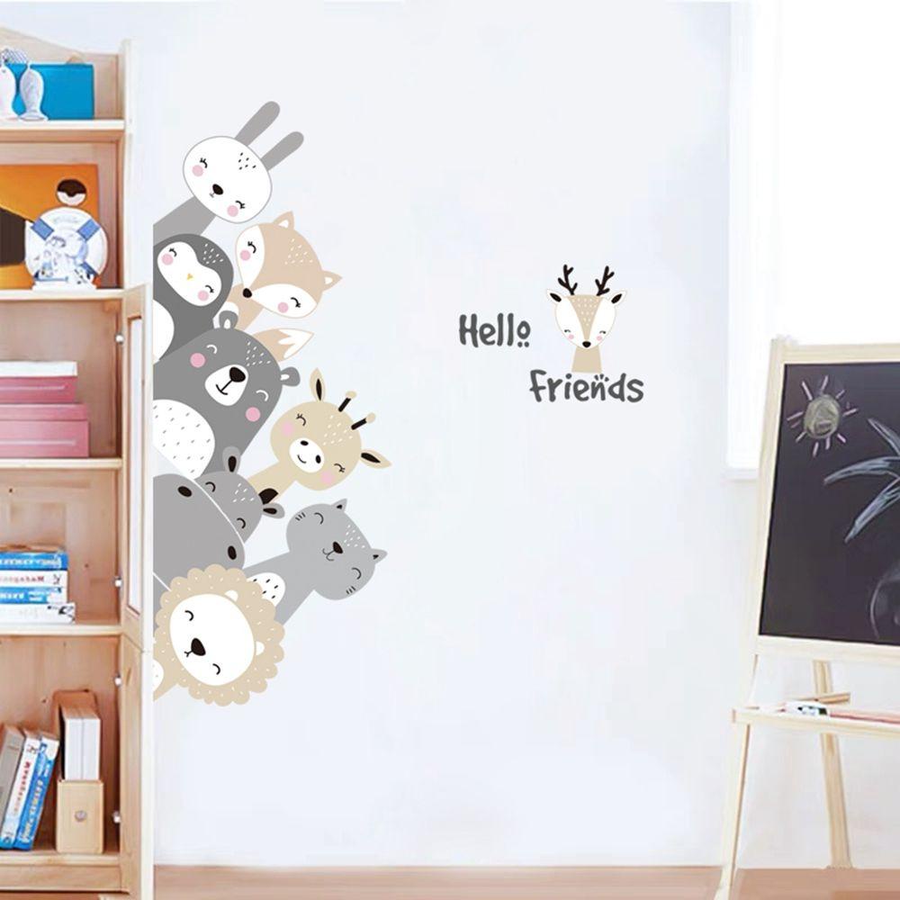 [Elegan] Stiker Dinding DIY Hippo Friends Animal Stickers Art Dekorasi Rumah Untuk Kamar Anak Nursery