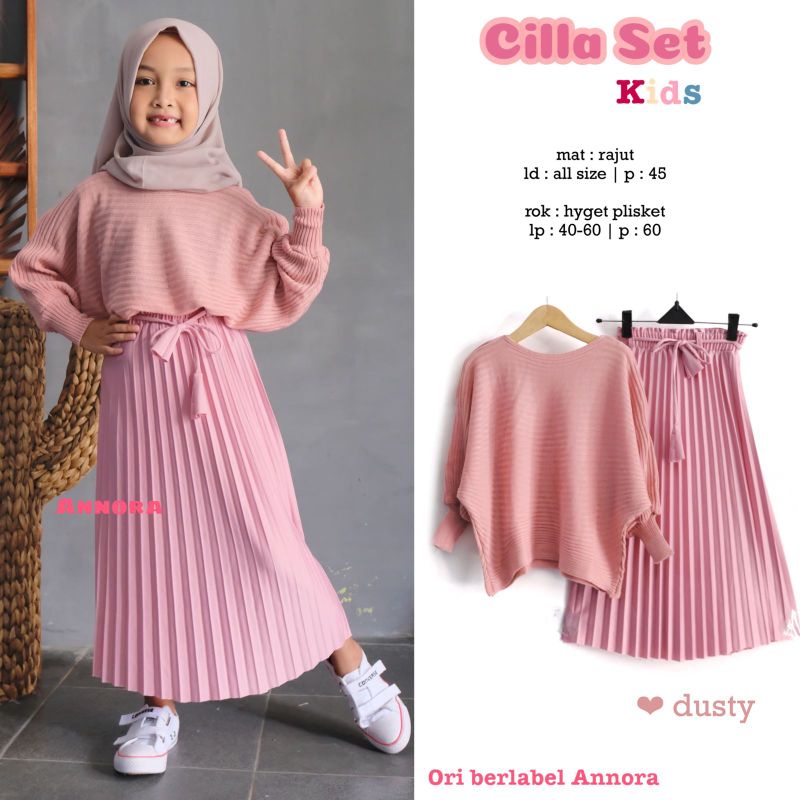 Cilla set kids (atasan+rok), by Annora