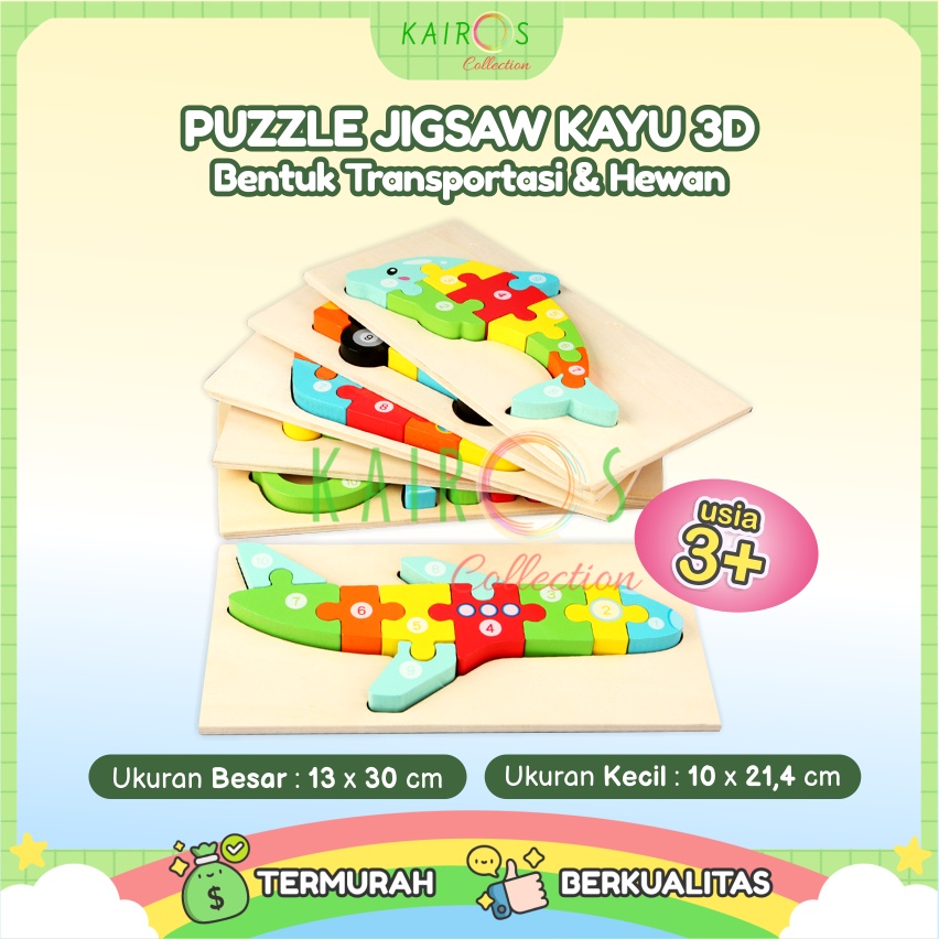 Mainan Edukasi Anak Puzzle Kayu 3D Wooden Puzzle / Jigsaw