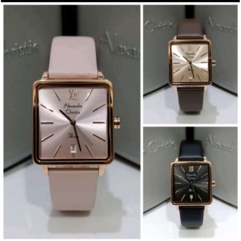 Original Alexandre christie jam tangan wanita ac2878/ ac 2878/ 2878 leather strap