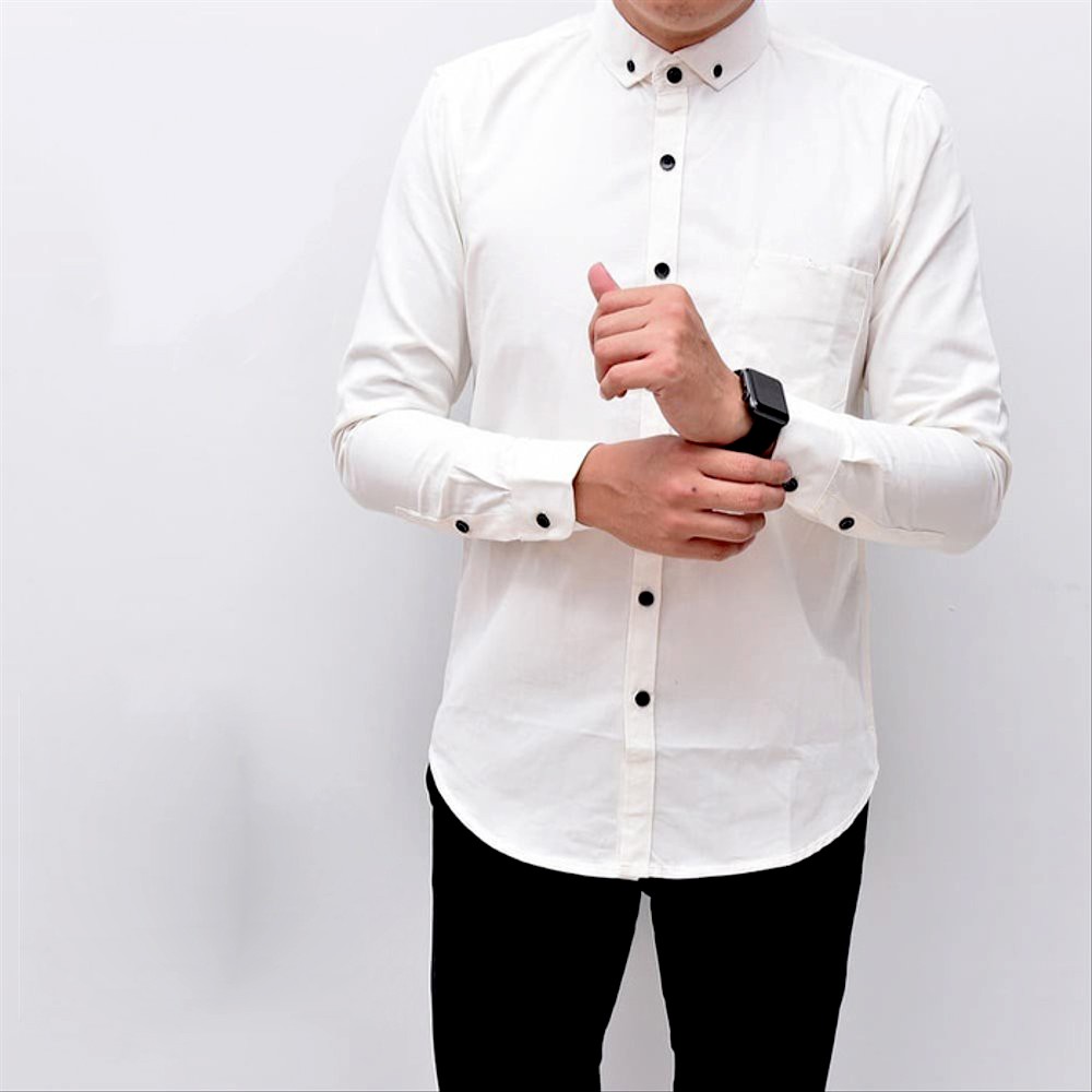 Kemeja polos pria lengan panjang Kemeja polos pendek cowok Slimfit Ukuran M L Xl XXL XXXL Sampai Size Jumbo