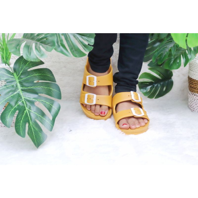 SALE !! Sandal Wanita Slide Havana Birken Sendal Slide Cewek Sandal Selop Wanita Havana Sandal Slop-Sun Flower