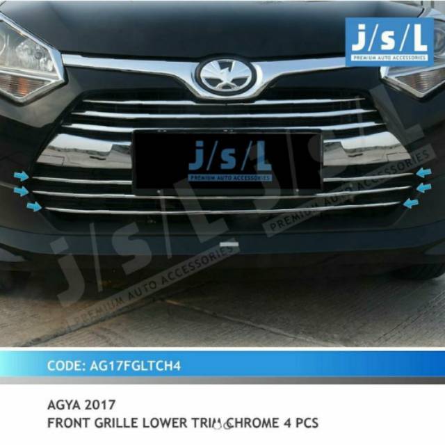 List grill depan bawah new Agya 2017/ front grill lower trim chrome jsl