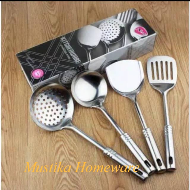 SET SPATULA SET 4 STAINLESS / SODET STAINLES ISI 4 PCS