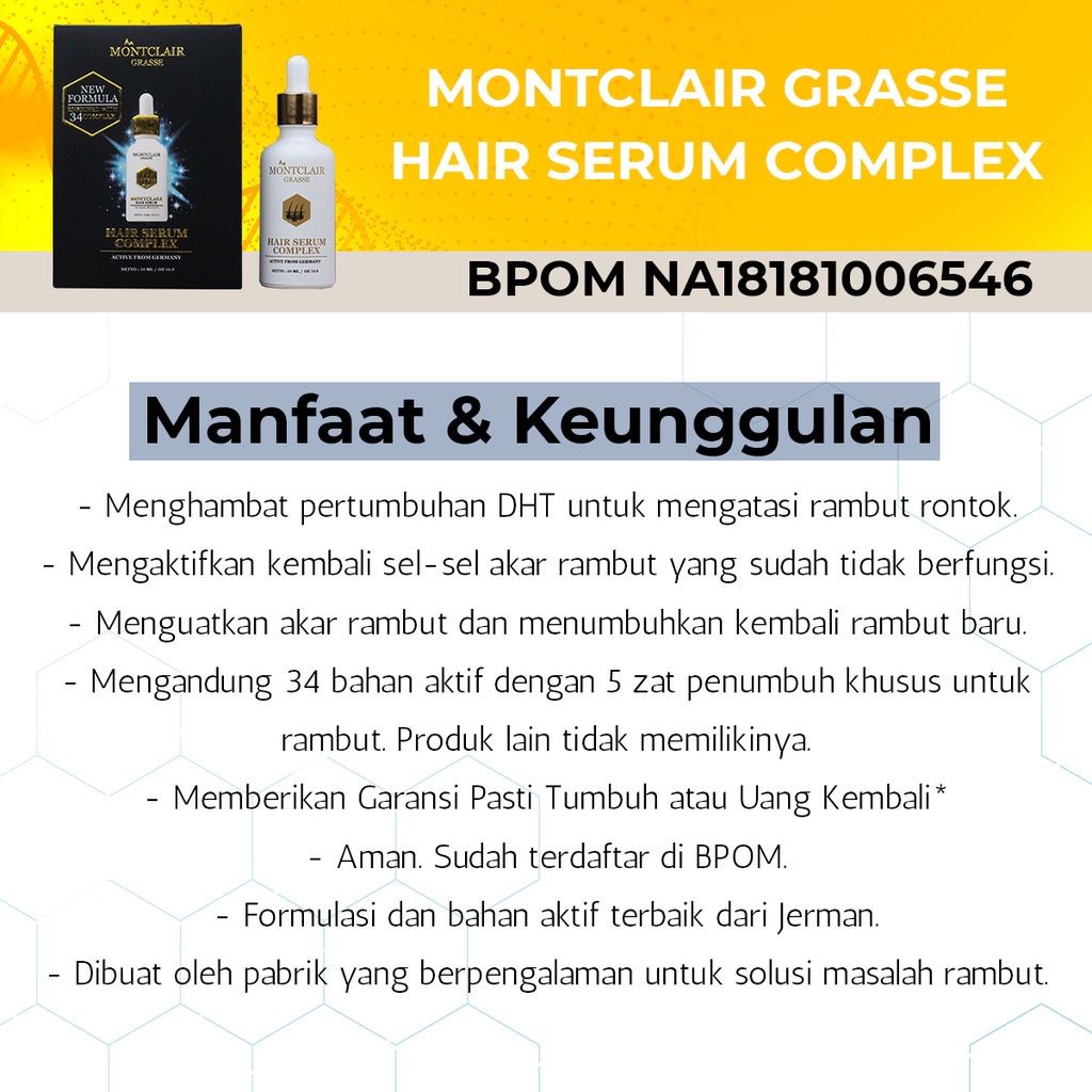 Montclair Hair Serum ORIGINAL 100% Best Seller Produk Penumbuh Rambut Bergaransi