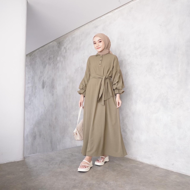 LOCANA LABEL CASSY DRESS-Olive