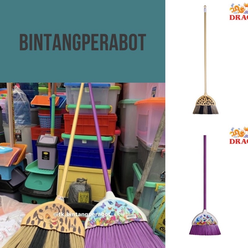 Dragon-Sapu Lantai Plastik / Sapu Nilon / Sapu Plastik Gagang Panjang