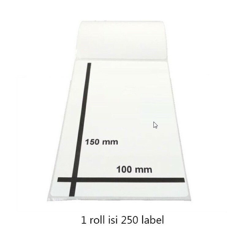

Promo Label thermal olshop 12 roll 100 x 150 Thermal Label Direct 250pcs / Roll ukuran A6 core 1