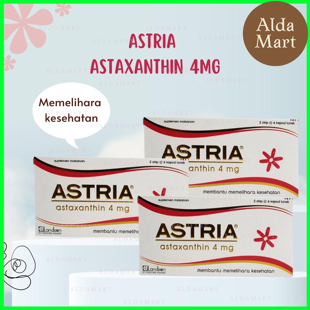 Astria astaxanthin 4mg / Astria force astaxanthin 6mg (1box 2strip @ 6 soft capsule)