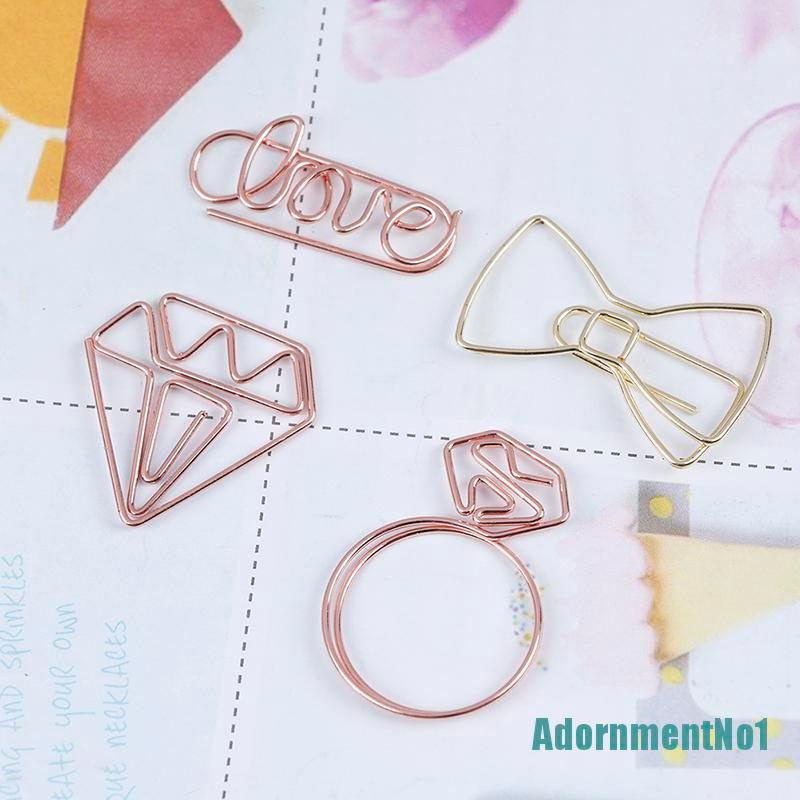 (AdornmentNo1) Klip Penjepit Kertas / Memo Bahan Metal Warna Rose Gold Untuk Kantor / Sekolah