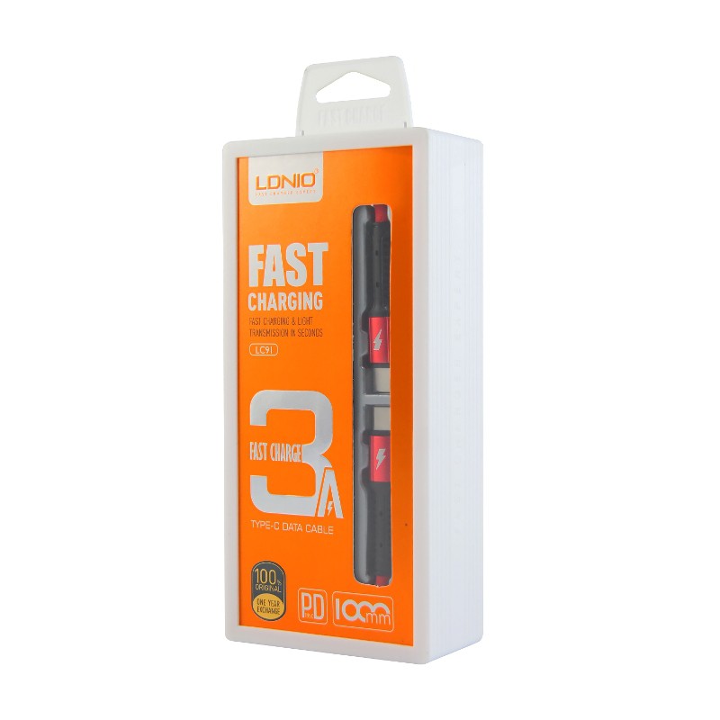 KABEL CHARGER TYPE-C FAST CHARGING LC 91 LDNIO KABEL DATA TYPE C TO TYPE C KABEL CAS HP ANDROID BARU