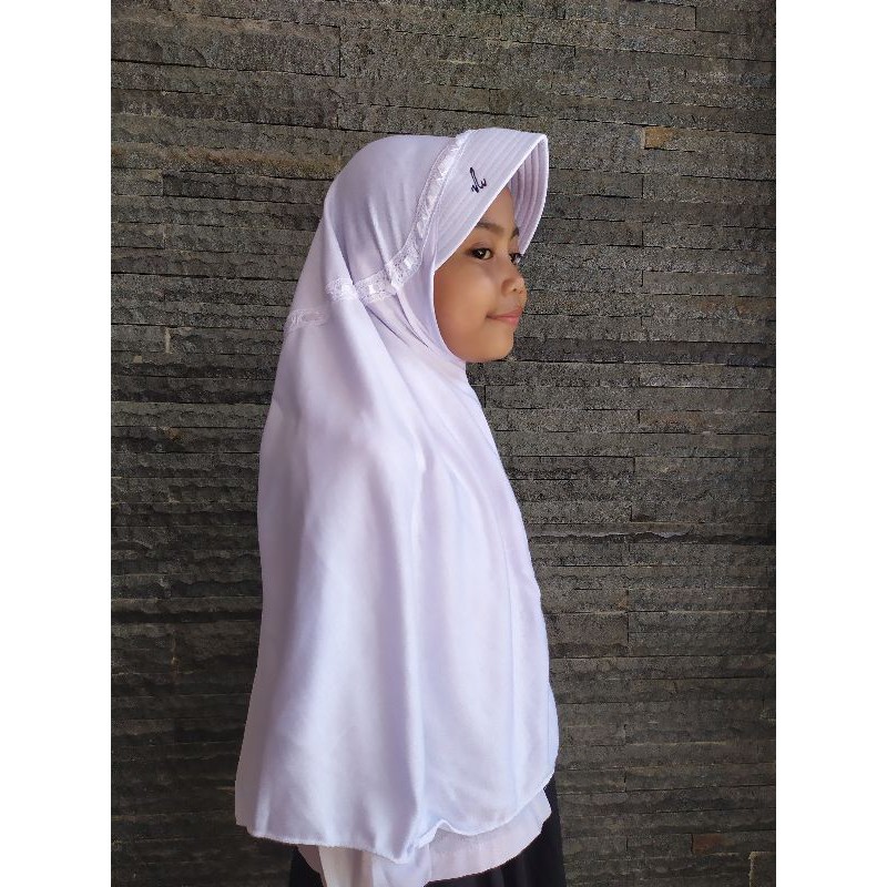 Kerudung anak SD hijab serut instan