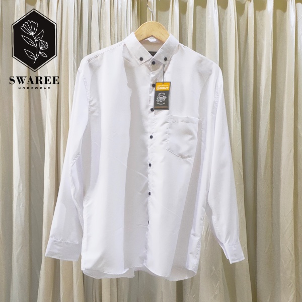 Kemeja Cowok Polos Lengan Panjang Slim fit