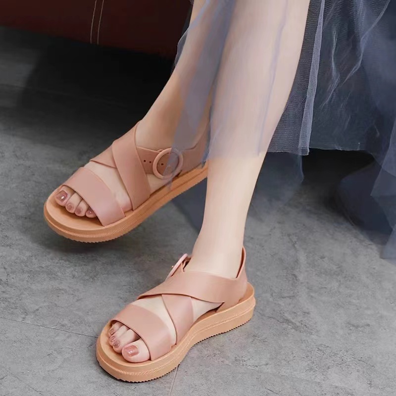 Roman Flat Sandals Strap Casual Rubber Sandal Sepatu Tali Wanita 5260 (36-40)