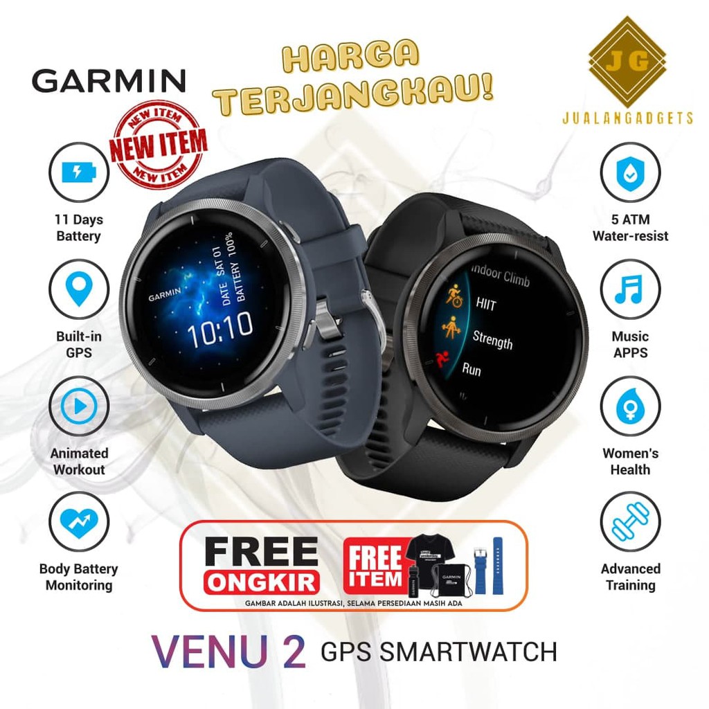 Garmin Venu 2 / Garmin Venu2 Smartwatch GPS WiFi Garansi Resmi