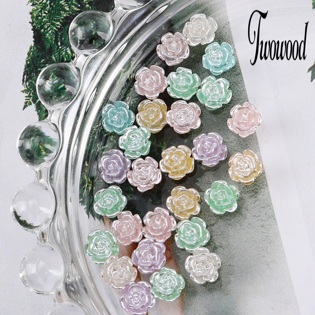 50 Pcs Ornamen Bunga Camellia Warna-Warni Untuk Dekorasi Manicure Wanita