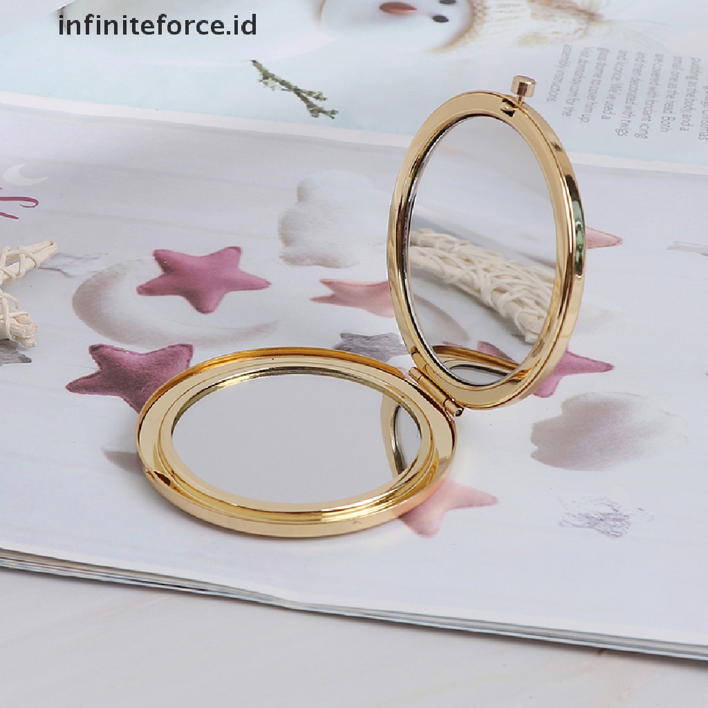 (Infiniteforce.Id) Cermin Saku Lipat Gaya Vintage Bahan Alloy Untuk Makeup / Kosmetik Wanita