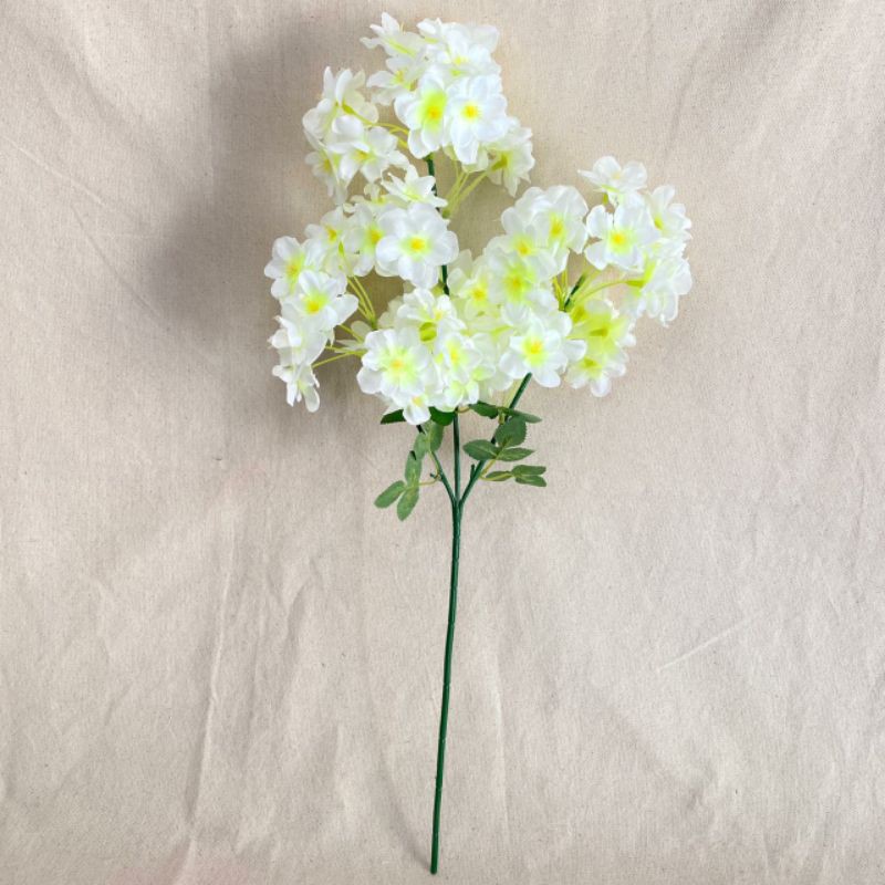 Bunga Cherry Blossom paris X3 (satuan) Bunga Artificial/Bunga Plastik/Bunga Dekorasi/Pernikahan-Putih