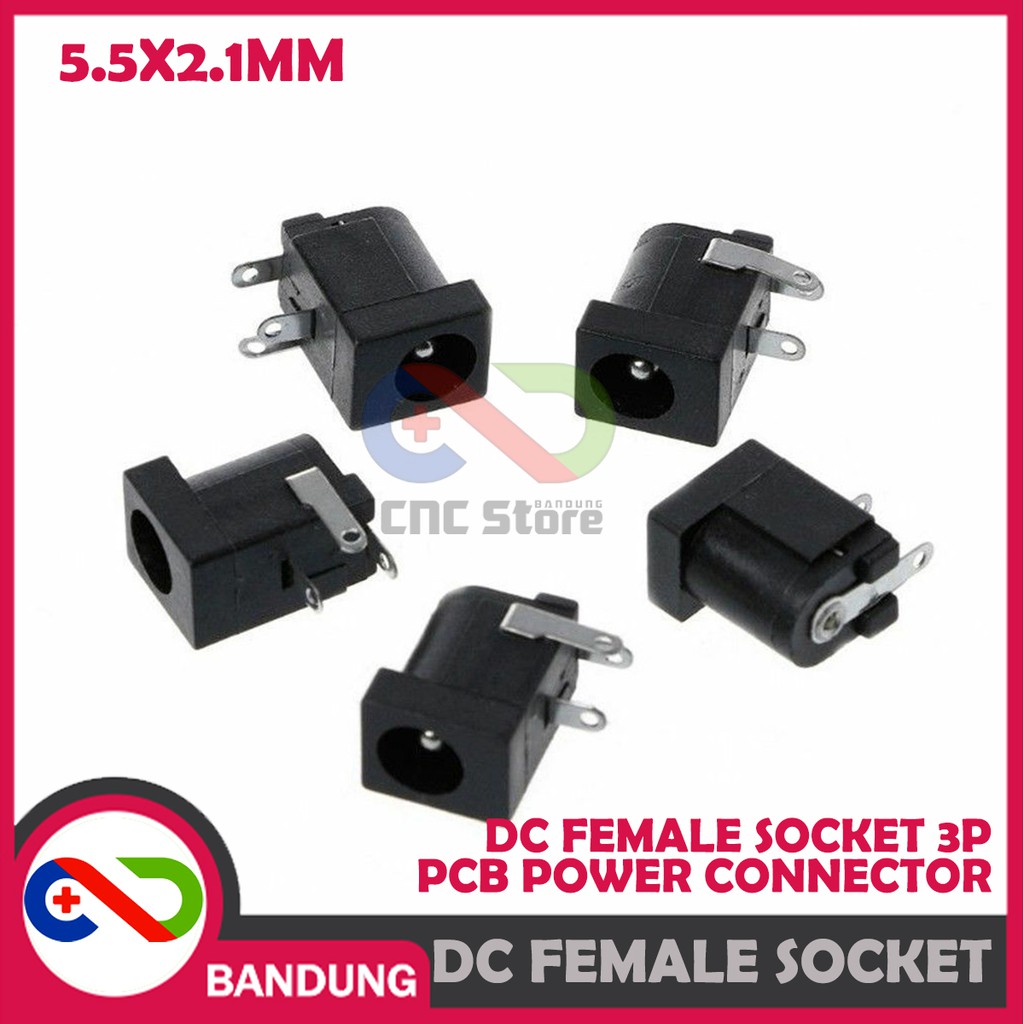 DC FEMALE SOCKET 3P PCB POWER CONNECTOR SOKET 5.5X2.1MM 2.1X5.5MM