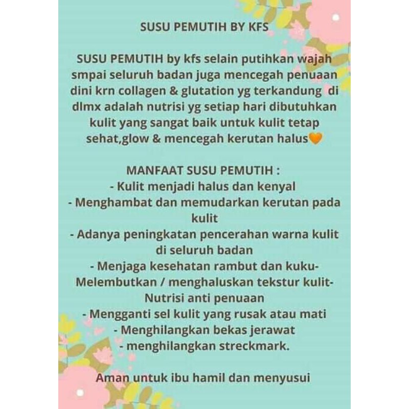 

susu pemutih kfs