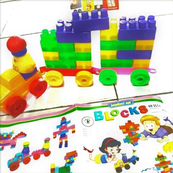 Mainan Anak Edukasi Lego Block Besar Isi 32Pcs / Mobil Roda Boneka / Lego Block Besar