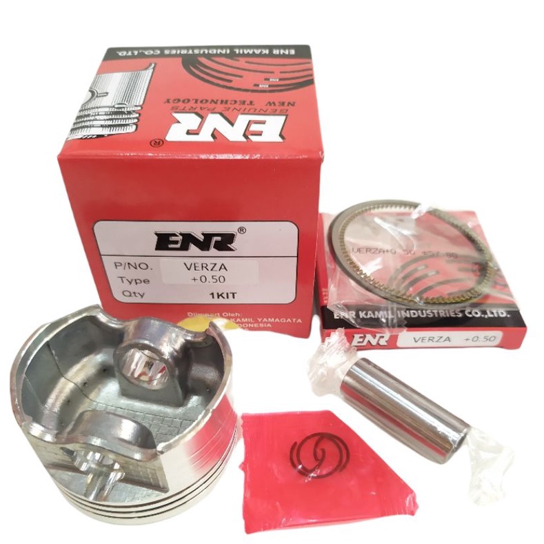 PISTON KIT VERZA, CB VERZA, MEGA PRO NEW TERSEDIA UKURAN STD, 0.50 PEN 14 MM ENR GENUINE PARTS