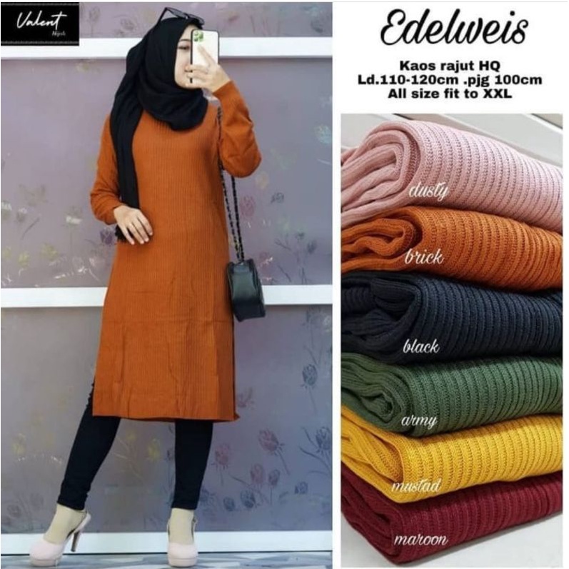 Luna long knit / tujik rajut murah / tunik rajut bagus