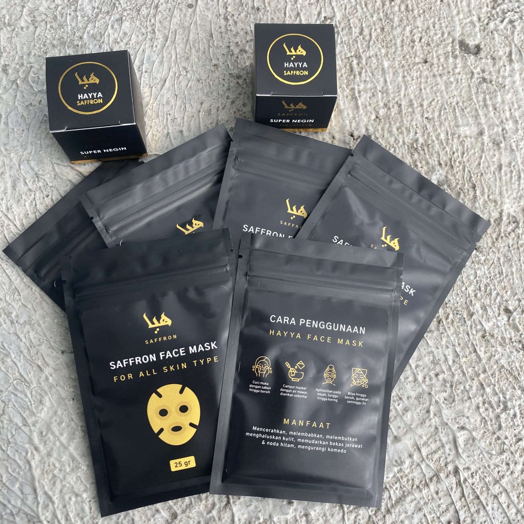 HAYYA 25GR MASKER SAFFRON ORGANIK / MASKER WAJAH BUBUK PETAL SAFRON MASK MUKA FACE MASK FACEMASK 4.8